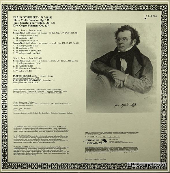 JAAP SCHRODER & CHRISTOPHER HOGWOOD  -  SCHUBERT VIOLIN SONATA