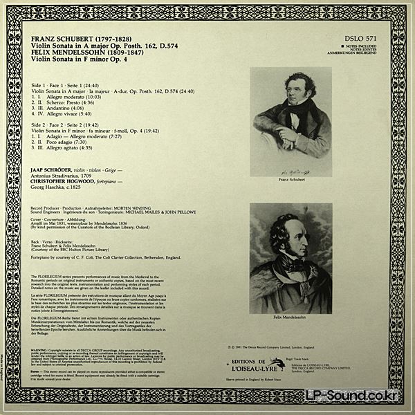 JAAP SCHRODER SCHUBERT THREE VIOLIN SONATAS OP.137 HOGWOOD