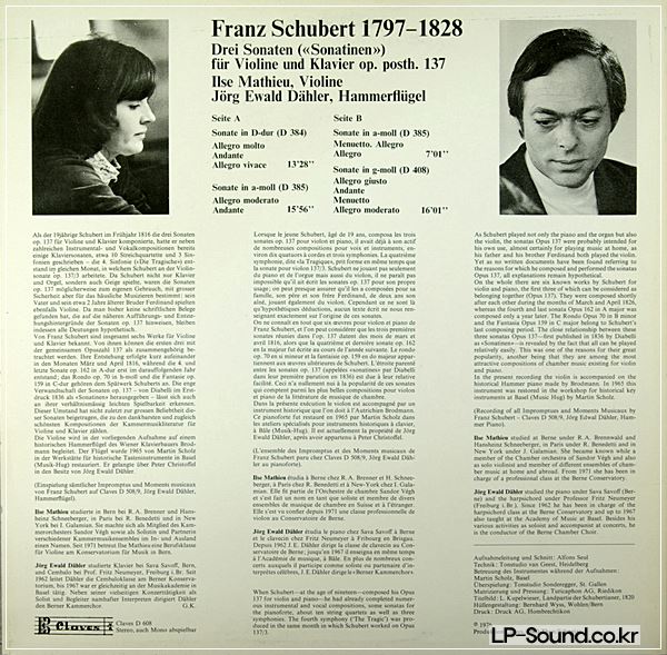 ILSE MATHIEU VIOLIN SCHUBERT SONATAS JORG EWALD DAHLER PIANO CLAVES SWISS
