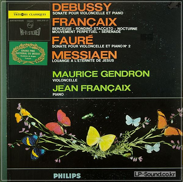 MAURICE GENDRON  JEAN FRANCAIX DEBUSSY FAURE MESSIAEN PHILIPS