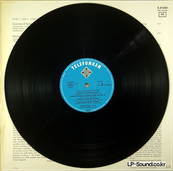 TEREBESI PRUNNBAUER-PAGANINI VIOLINE/TELEFUNKEN 6.41300 RARE