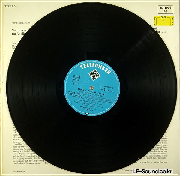 TEREBESI/PRUNNBAUER PAGANINI VIOLIN & GUITAR VOL.2 - TELEFUNKEN 6.41936