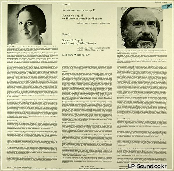 ROLF LOOSER CELLO MENDELSSOHN SWISS ONLY