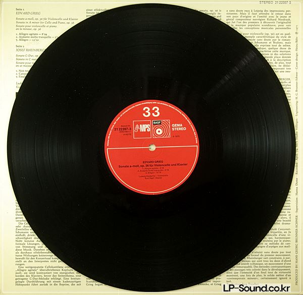 LUDWIG HOELSCHER GRIEG RHEINBERGER SONATAS FOR CELLO & PIANO LP