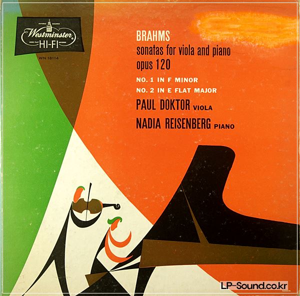 PAUL DOKTOR/NADIA REISENBERG BRAHMS VIOLA SONATAS -WESTMINSTER WN 18114