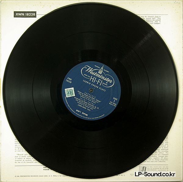 LEONID KOGAN SARASATE VIEUXTEMPS SAINT-SAENS WESTMINSTER XWN-18228