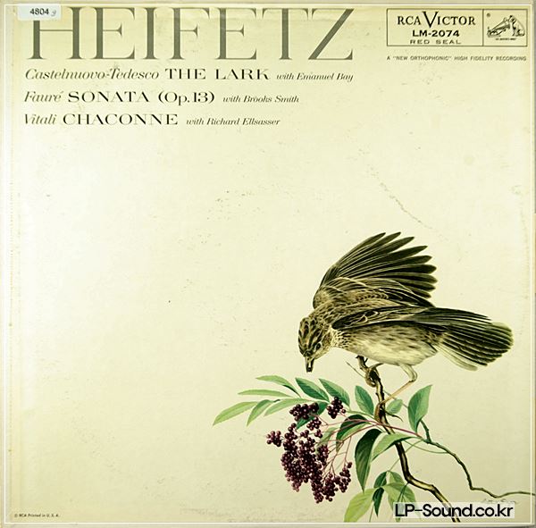 HEIFETZ/VIOLIN/FAURE: SONATA/TEDESCO: LARK/VITALI: CHACONNE/RCA LM-2074