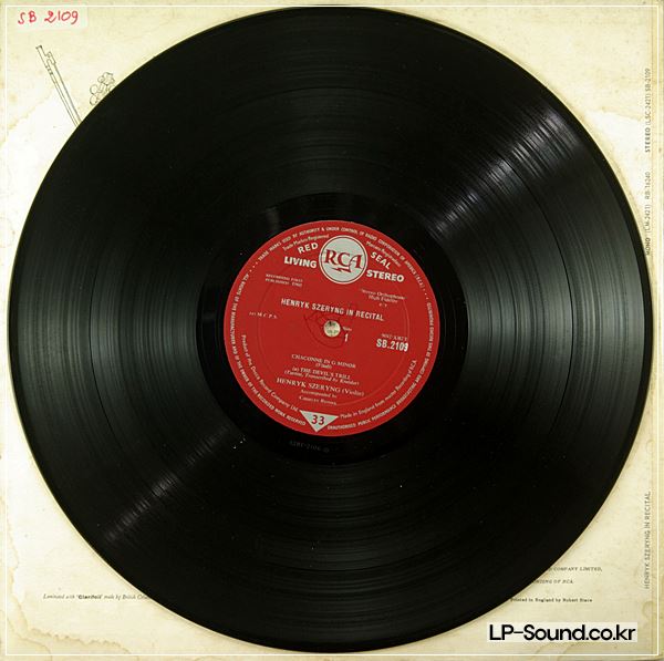 HENRYK SZERYNG* IN RECITAL *DEVIL'S TRILL* VITALI CHACONNE RCA RB-2109