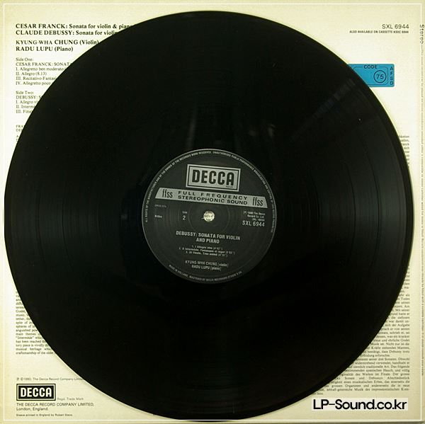 FRANCK DEBUSSY VIOLIN SONATAS KYUNG-WHA CHUNG / RADU LUPU