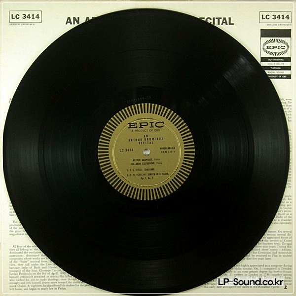 GRUMIAUX CASTAGNONE RECITAL  EPIC LC 3414