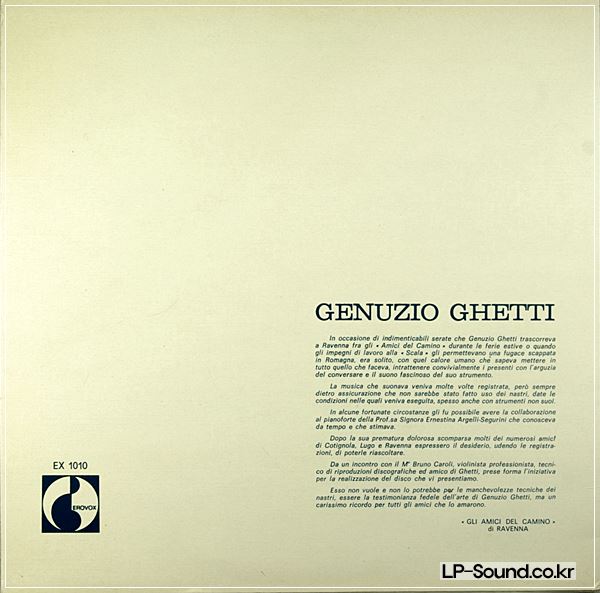 GENUZIO GHETTI CELLO ULTRA RARE LP PRIVATE FIRST PRESS ITALY!