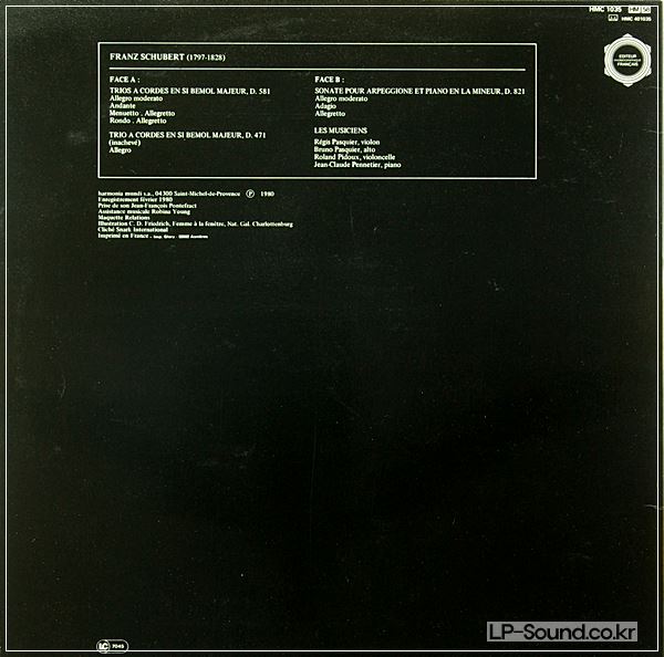SCHUBERT TRIO VIOLON, ALTO, VIOLONCELLE, PIANO PASQUIER