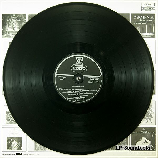 BACH - TROIS SONATES POUR VIOLONCELLE ET CLAVECIN ERATO