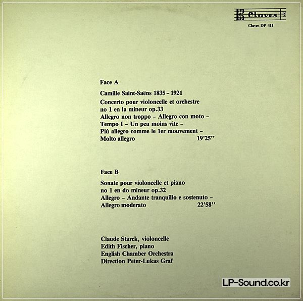 CLAUDE STARCK SAINT-SAENS CELLO CONCERTOS SWISS ONLY LP