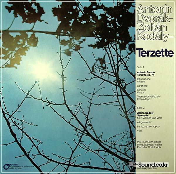 ANTONIN DVORAK-ZOLTAN KODALY TERZETTE ON DARNOK STEREO DF 2038 RARE