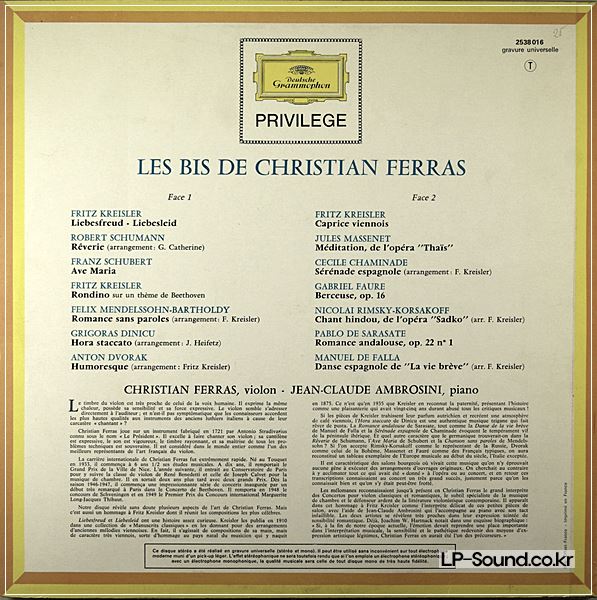 CHRISTIAN FERRAS LES BIS - JEAN-CLAUDE AMBROSINI / DGG