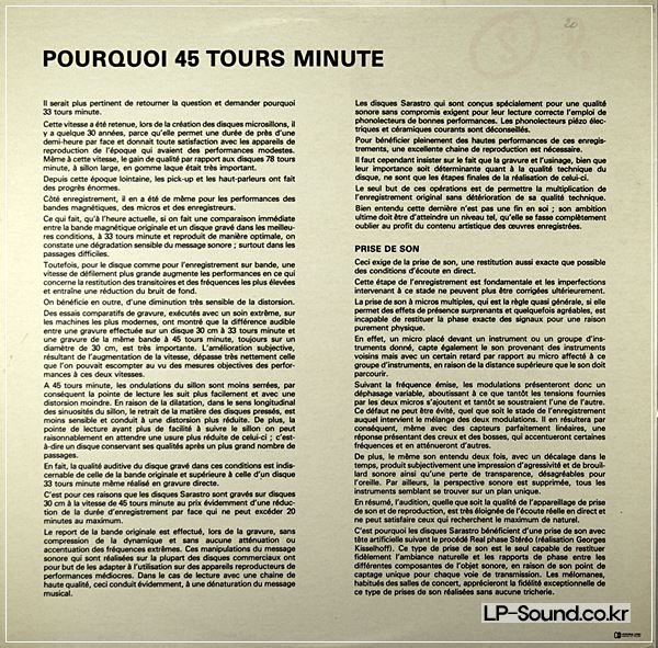 AUDIOPHILE SARASTRO 45 RPM LP SCHUBERT STRING QUARTET D.173