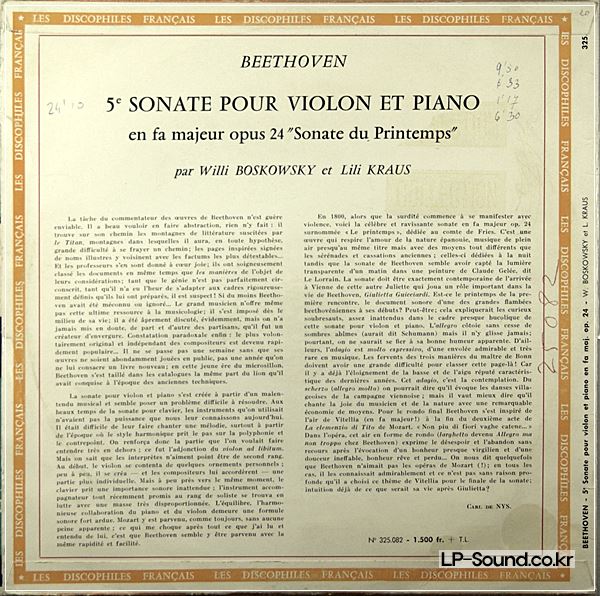 BEETHOVEN KREUTZER BOSKOWSKY KRAUS DISCOPHILES