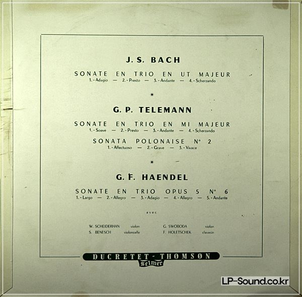 WOLFGANG SCHNEIDERHAN & GUSTAV SWOBODA / BENESCH  DUCRETET THOMSON LPG 8717