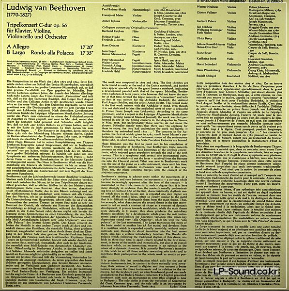 BEETHOVEN TRIPLE CONCERTO  BYLSMA, BADURA-SKODA, MAIER
