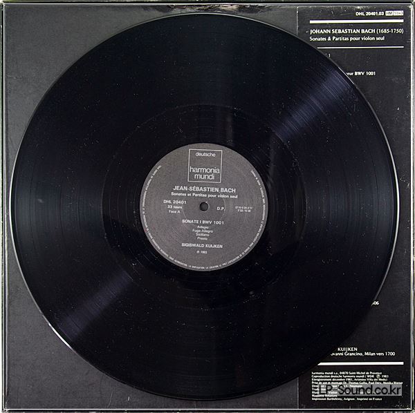 BACH SONATAS & PARTITAS VIOLIN SOLO SIGISWALD KUIJKEN  HARMONIA MUNDI  3LP BOX