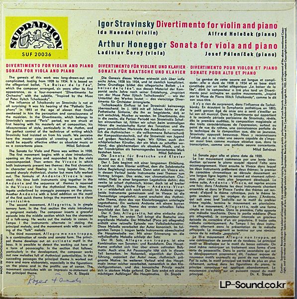 STRAVINSKY –HONEGGER  IDA HAENDEL – SUPRAPHON