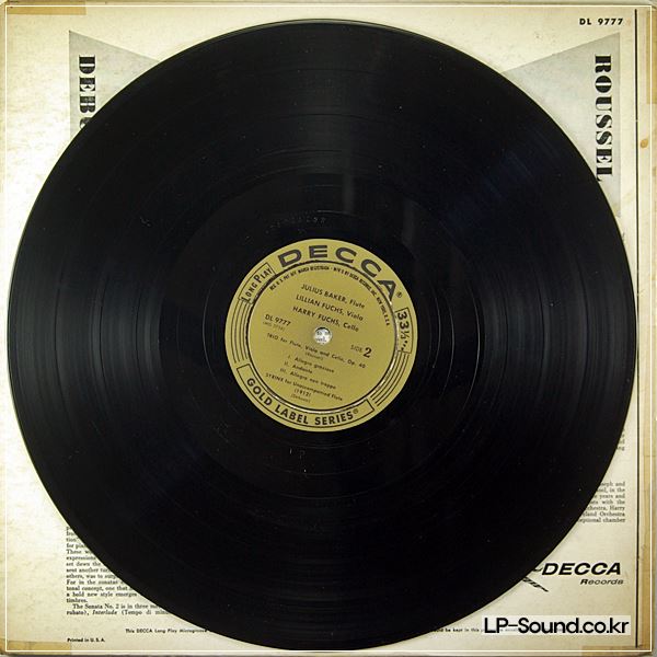 BAKER FUCHS NEWELL FUCHS DEBUSSY ROUSSEL DECCA MONO LP DL 9777 RARE