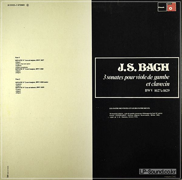 BACH VIOLA DA GAMBA SONATAS KUIJKEN LEONHARDT CELLO HARMONIA MUNDI