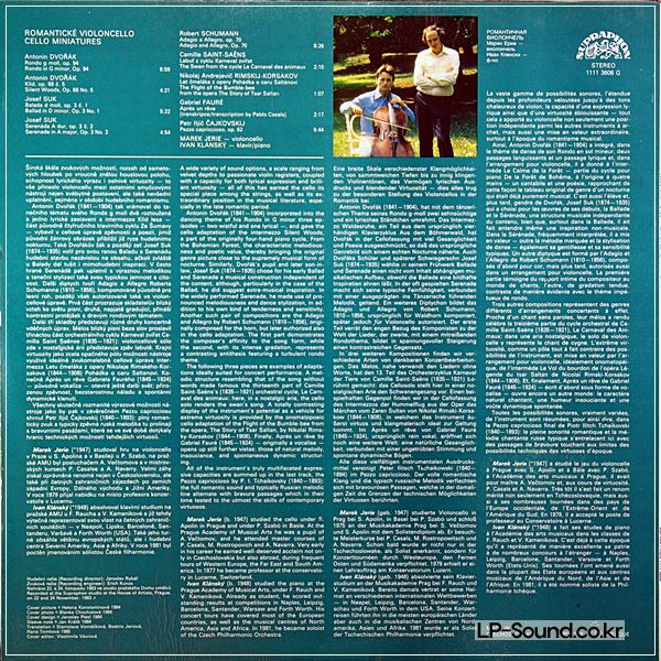 MAREK JERIE CELLO RECITAL MINIATURES KLANSKY PIANO SUPRAPHON