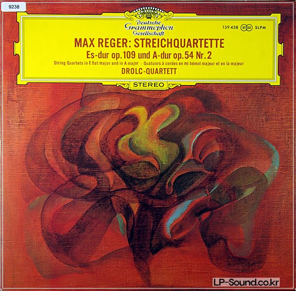 REGER STREICHUARTETTE - DROLC QUARTETT - DEUT GRAMM 139 438 SLPM