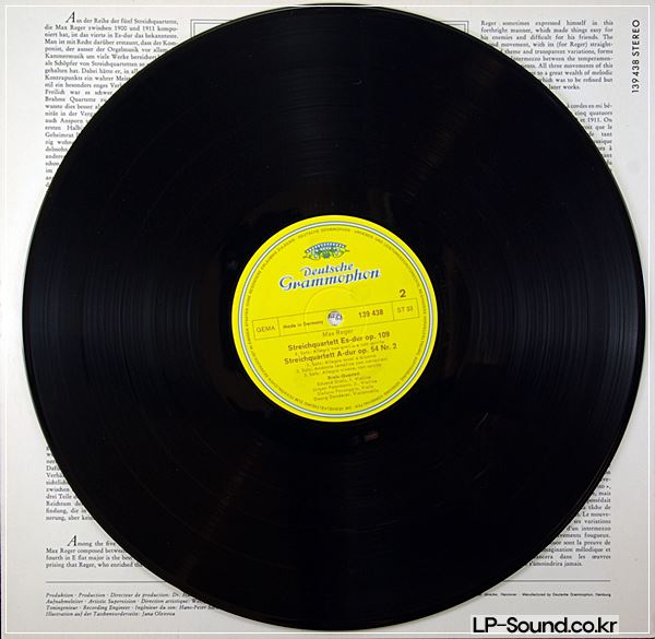 REGER STREICHUARTETTE - DROLC QUARTETT - DEUT GRAMM 139 438 SLPM