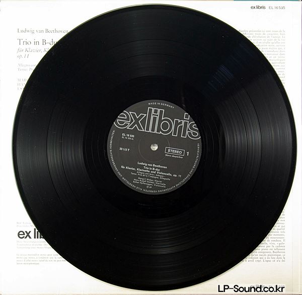 SWISS EX LIBRIS BEETHOVEN STALDER QUINTETT STEREO LP