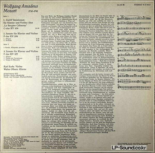 KARL SUSKE VIOLIN SONATAS OLBERTZ PIANO MOZART VARIATIONS ETERNA