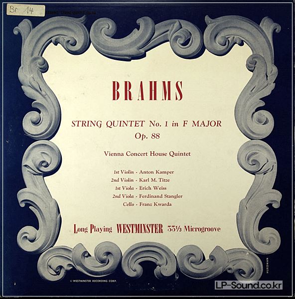 BRAHMS #1 VIENNA KONZERTHAUS  WESTMINSTER WL 5027