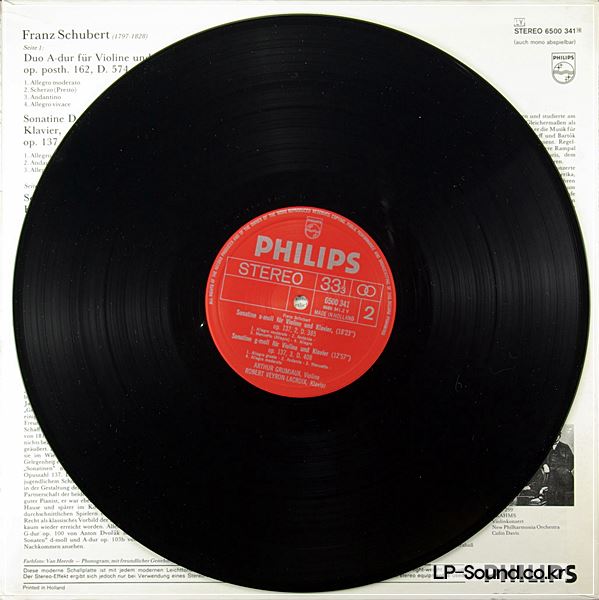 SCHUBERT VIOLIN SONATINES, DUO HAEBLER SZERYNG PHILPS