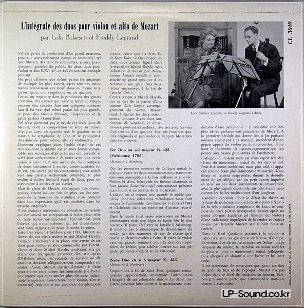 LOLA BOBESCO MOZART VIOLIN SONATA STEREO RARE EARLY