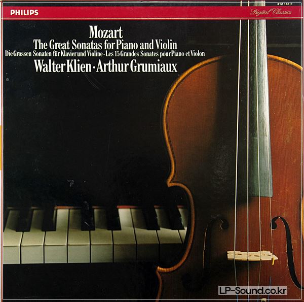 GRUMIAUX KLIEN MOZART GREAT VIOLIN SONATAS PHILIPS DIGITAL ED.1 5 LP