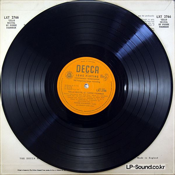 CELLO RECITAL - PIERRE FOURNIER ERNEST LUSH  LXT 2766 GOLD