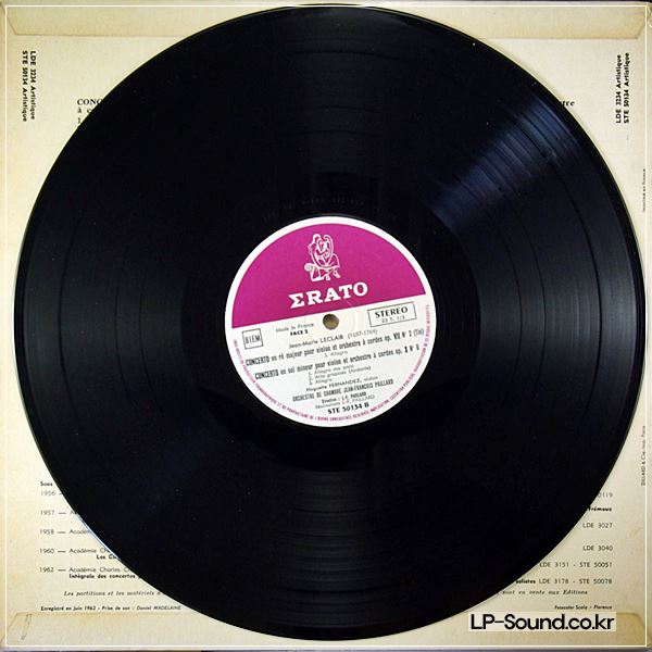 J.M LECLAIR CONCERTOS FERNANDEZ, PAILLARD ERATO STE 50134 RED