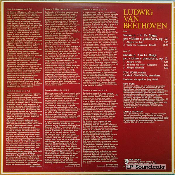 UTO UGHI  BEETHOVEN SONATA FOR VIOLIN/PIANO VOL,1