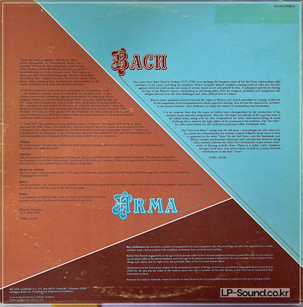 ROY CHRISTENSEN BACH/ARMA SOLO CELLO GASPARO