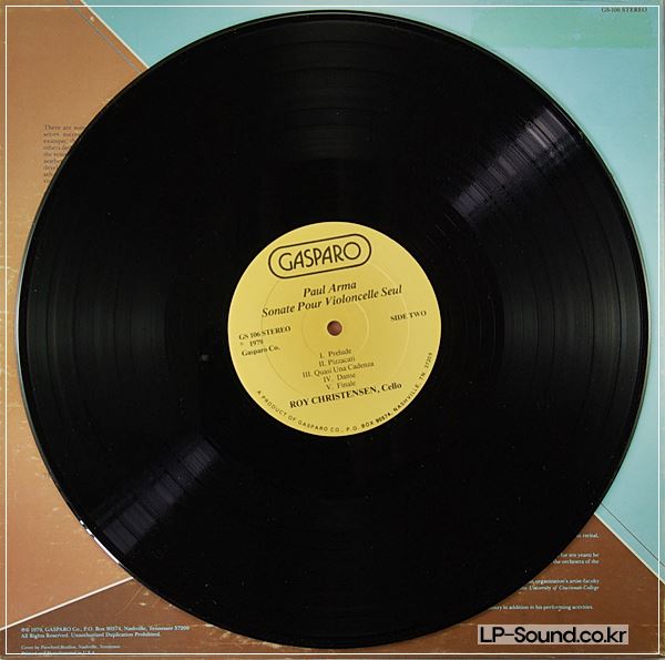 ROY CHRISTENSEN BACH/ARMA SOLO CELLO GASPARO