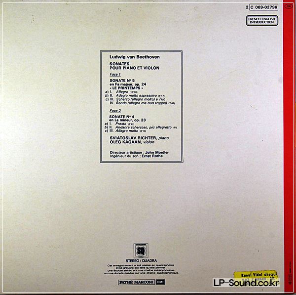 OLEG KAGAN & SVIATOSLAV RICHTER BEETHOVEN VIOLIN SONATAS EMI