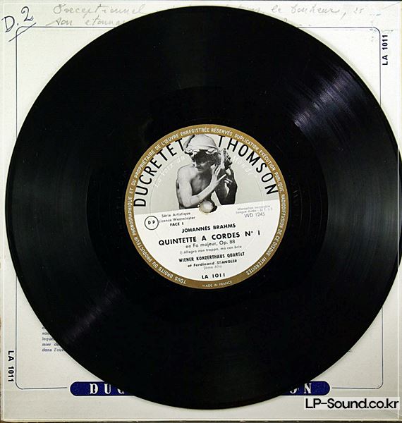 BRAHMS STRING QT OP.88 WIENER KONZERTHAUS QUARTET DUCRETET-THOMSON
