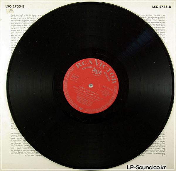 FAURE PIANO QUARTET FESTIVAL QUARTET GOLDBERG LP RCA LSC 2735