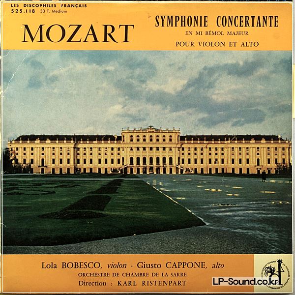 LOLA BOBESCO - CAPPONE - RISTENPART / MOZART k.364 / DF 10“ RARE
