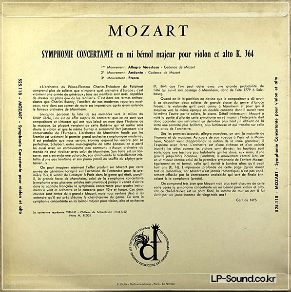 LOLA BOBESCO - CAPPONE - RISTENPART / MOZART k.364 / DF 10“ RARE