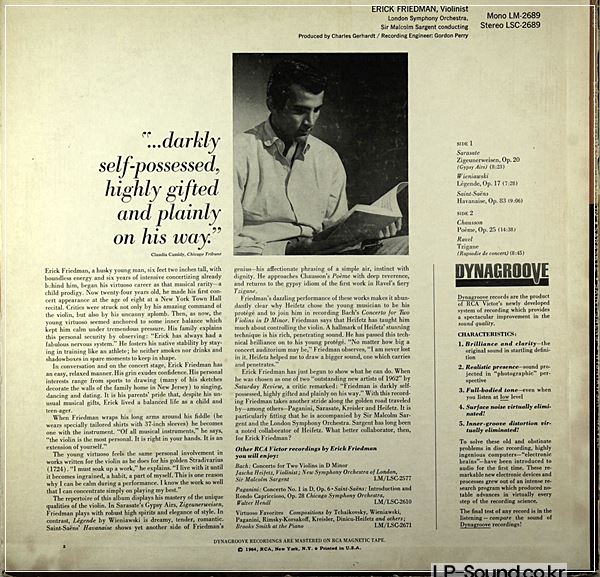 ERICK FRIEDMAN - VIOLIN RECITAL* SARASATE RCA LSC 2689