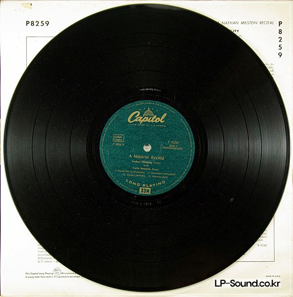 MILSTEIN VIOLIN RECITAL PAGANINIANA CAPITOL P 8259