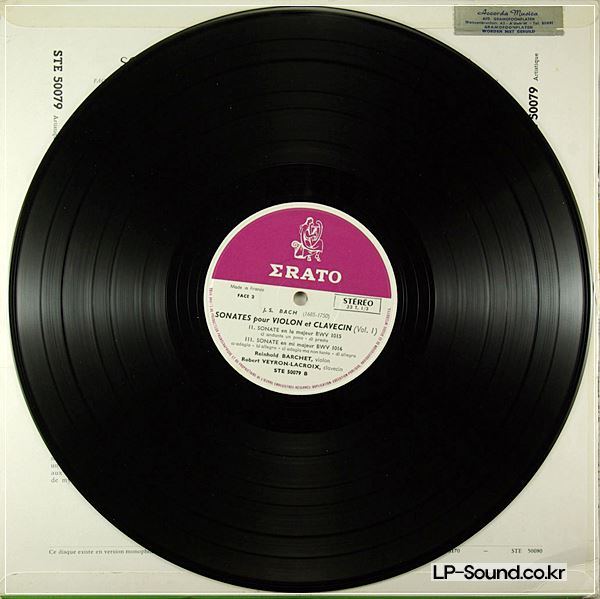 J.S. BACH, SONATES POUR REINHOLD BARCHET / ROBERT VEYRON-LACROIX  STE 50079